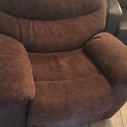Brown Suede Oversize recliner