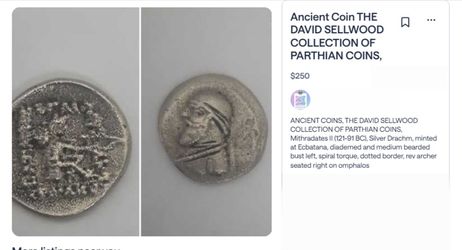 Ancient Parthian king Mithradates II Silver Plated Unique