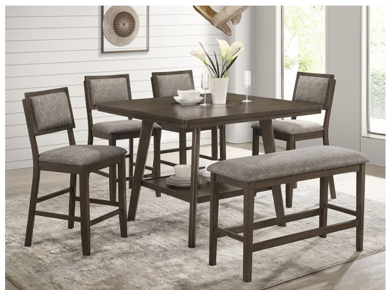 Ember Brown 6pc Dining Table Set 
