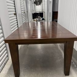 Solid Wooden Dining Table Set – 4 Chairs, Bench & Extension