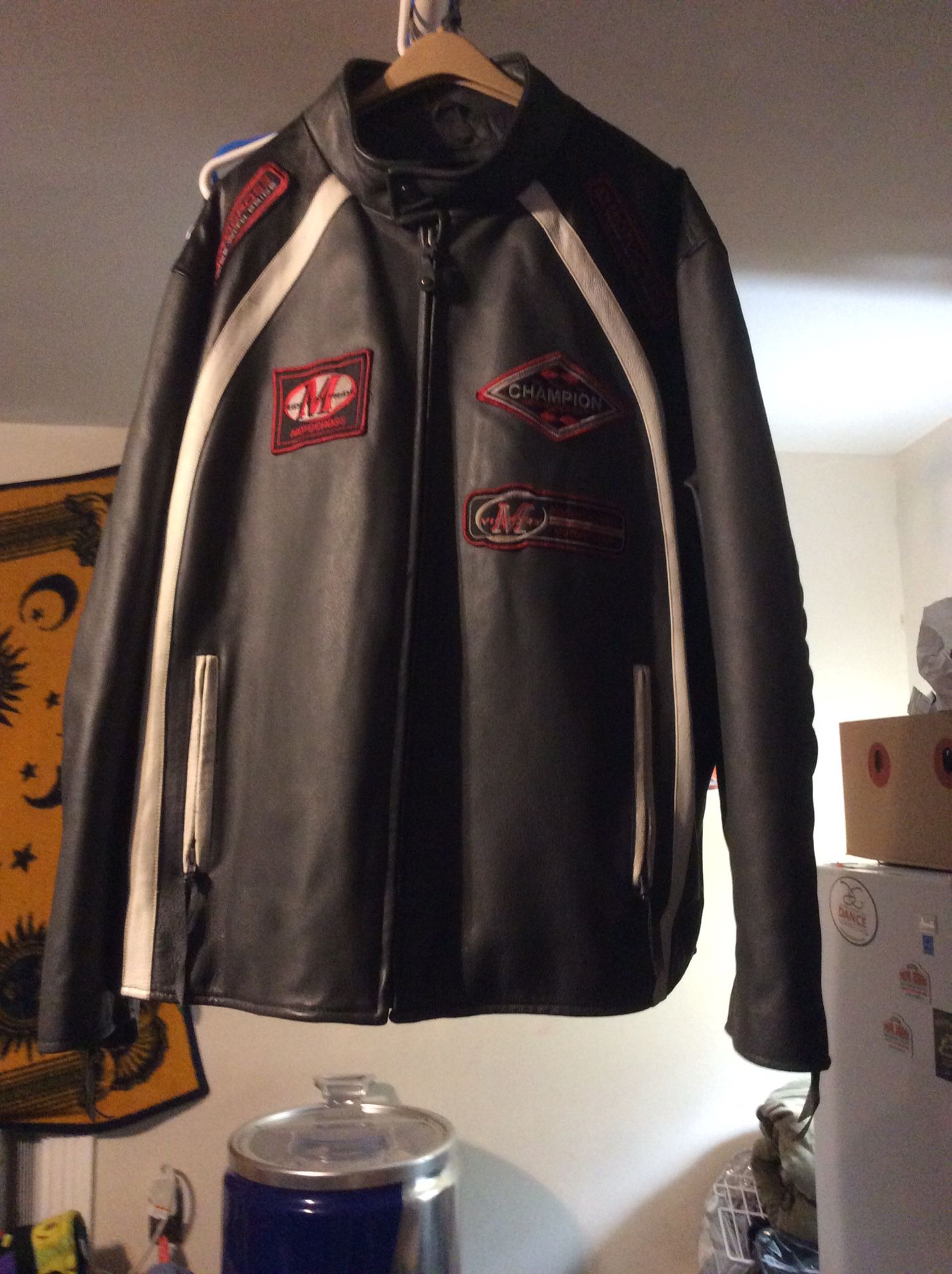 Max USA leather motorcycle jacket