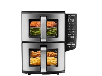 Gourmia 11-QT. Dual Basket Air Fryer with Smart Finish & 4-Layer Cooking