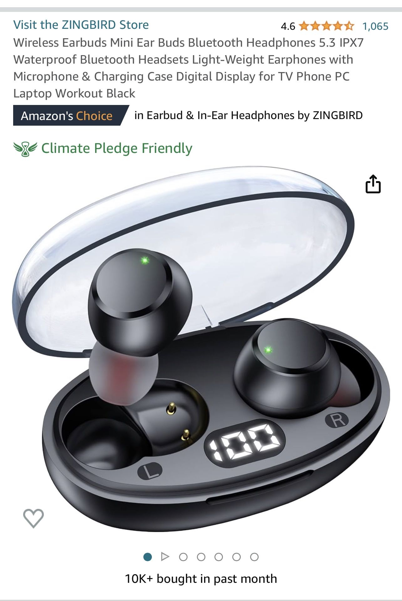 REDUCED—Zingbird Wireless Earbuds NEW