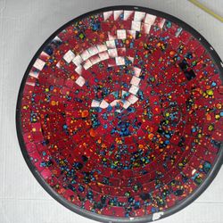Bowl Plate decorative display dish Mosaic glass Handmade