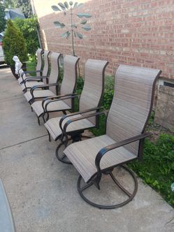 6 pc Hampton Bay Outdoor Patio Dining Chairs