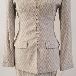 SIZE 6 WOMAN'S 2~PIECE "PALE YELLOW/GREY" SKIRT SUIT ..... NEVER WORN ..... $150.00 ..... CASH ONLY‼️