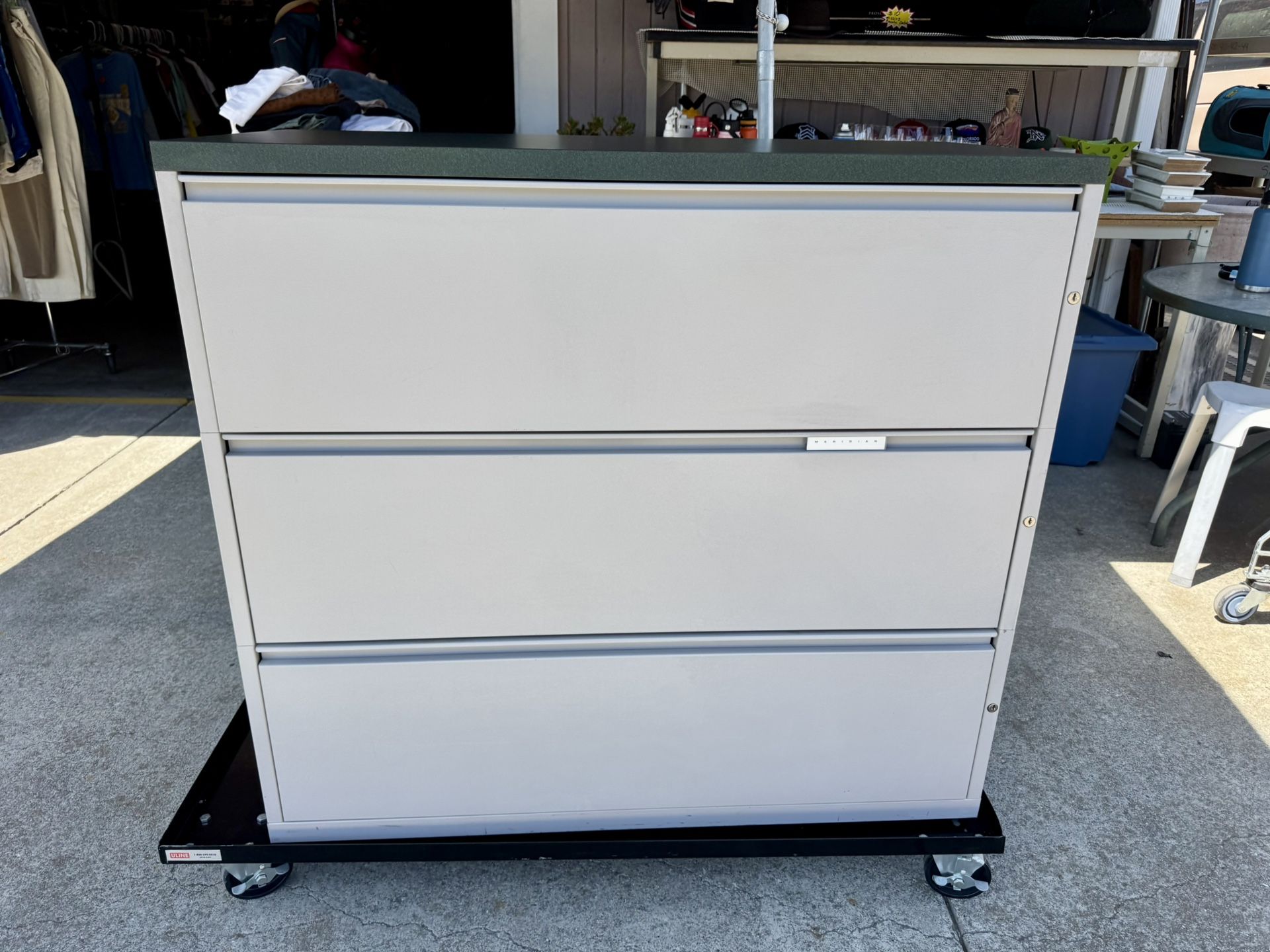 3 drawers lateral filing cabinets commercial grade.