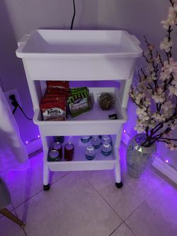 White Rolling Cart