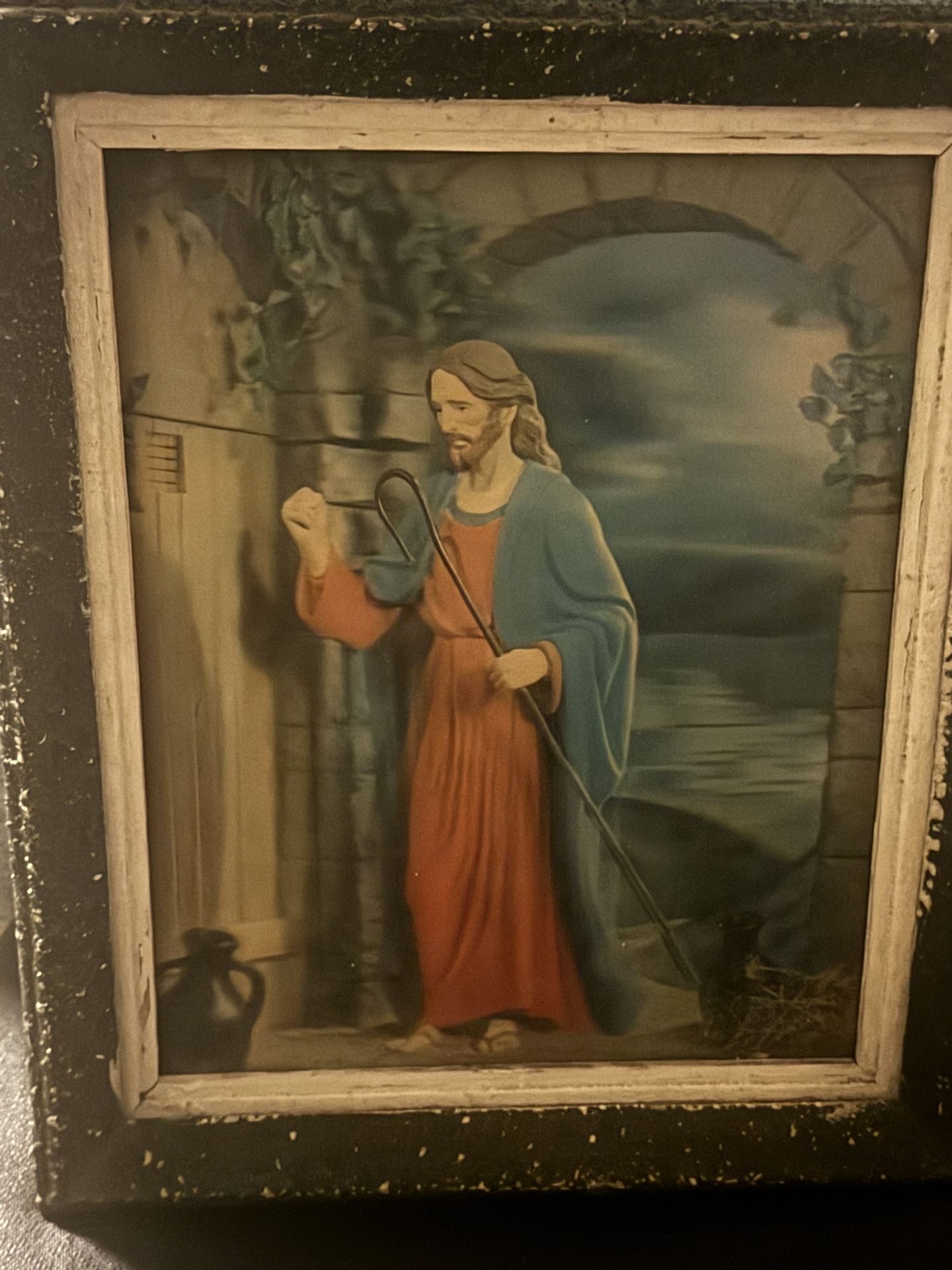 3D Jesus Knocking In A Door Religious Print Screen