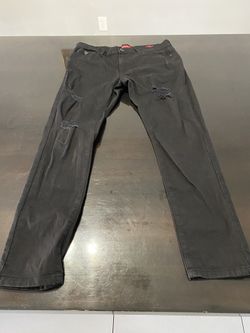 Authentic Guess Modern Skinny Black Ripped Jeans (Size 36 X 32)