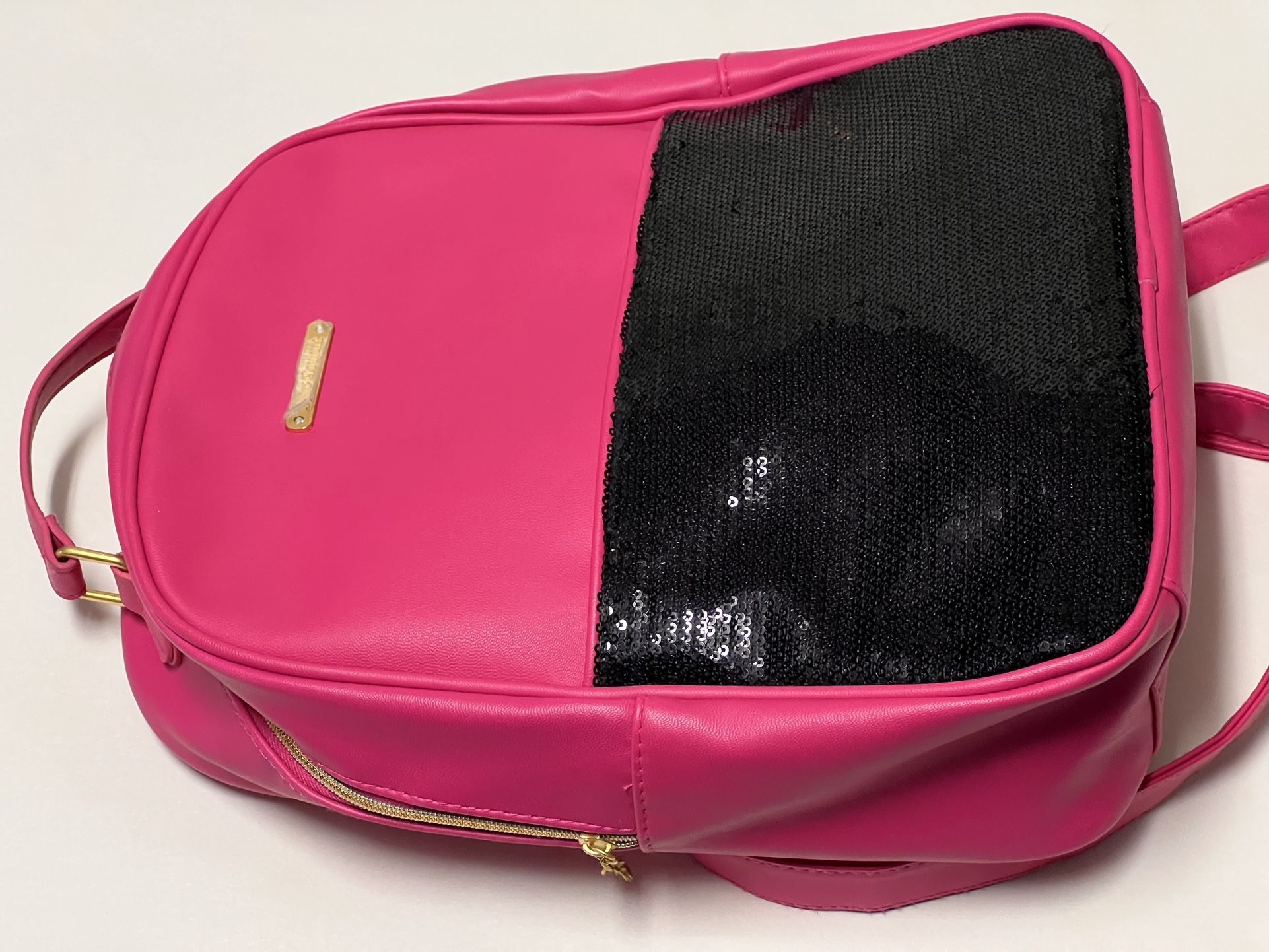Juicy Couture Girls Pink Backpack With Black Sequin
