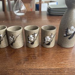 Saki Set Ceramic Server And Cups