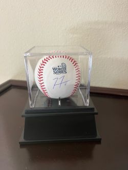 Freddie Freeman Signed 2024 World Series Logo Baseball MLB Holo