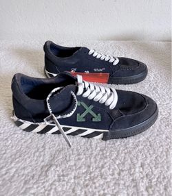 Vintage Off White Black Suede Green Vulcanized Low Top Sneakers Size “44”