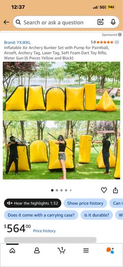 Air bunker set for paintball etc