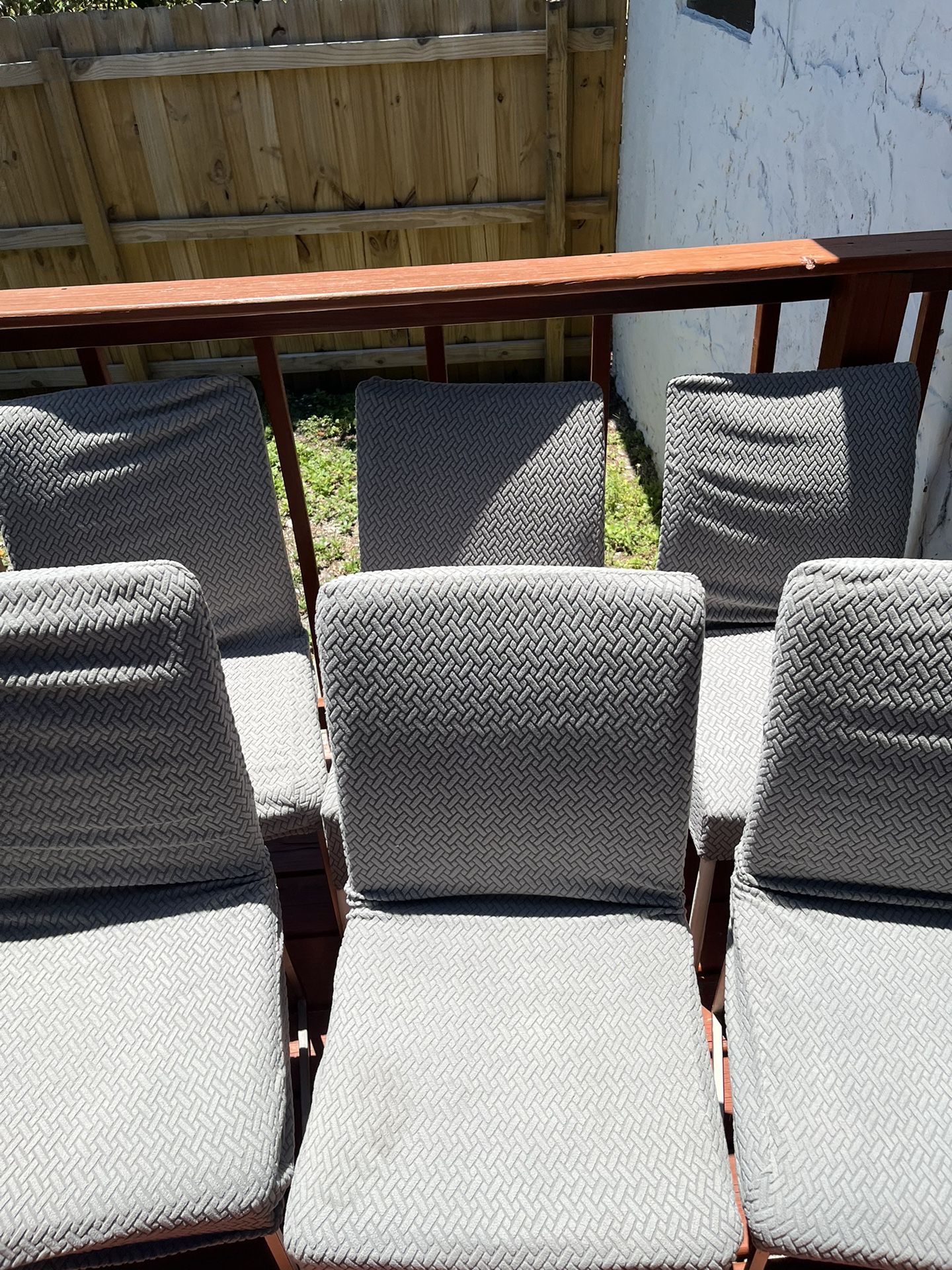 6 Grey Slip covered Chairs