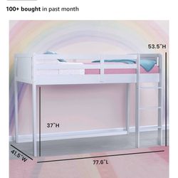 Delta Children Loft Twin Bed with a Guardrail and Ladder 