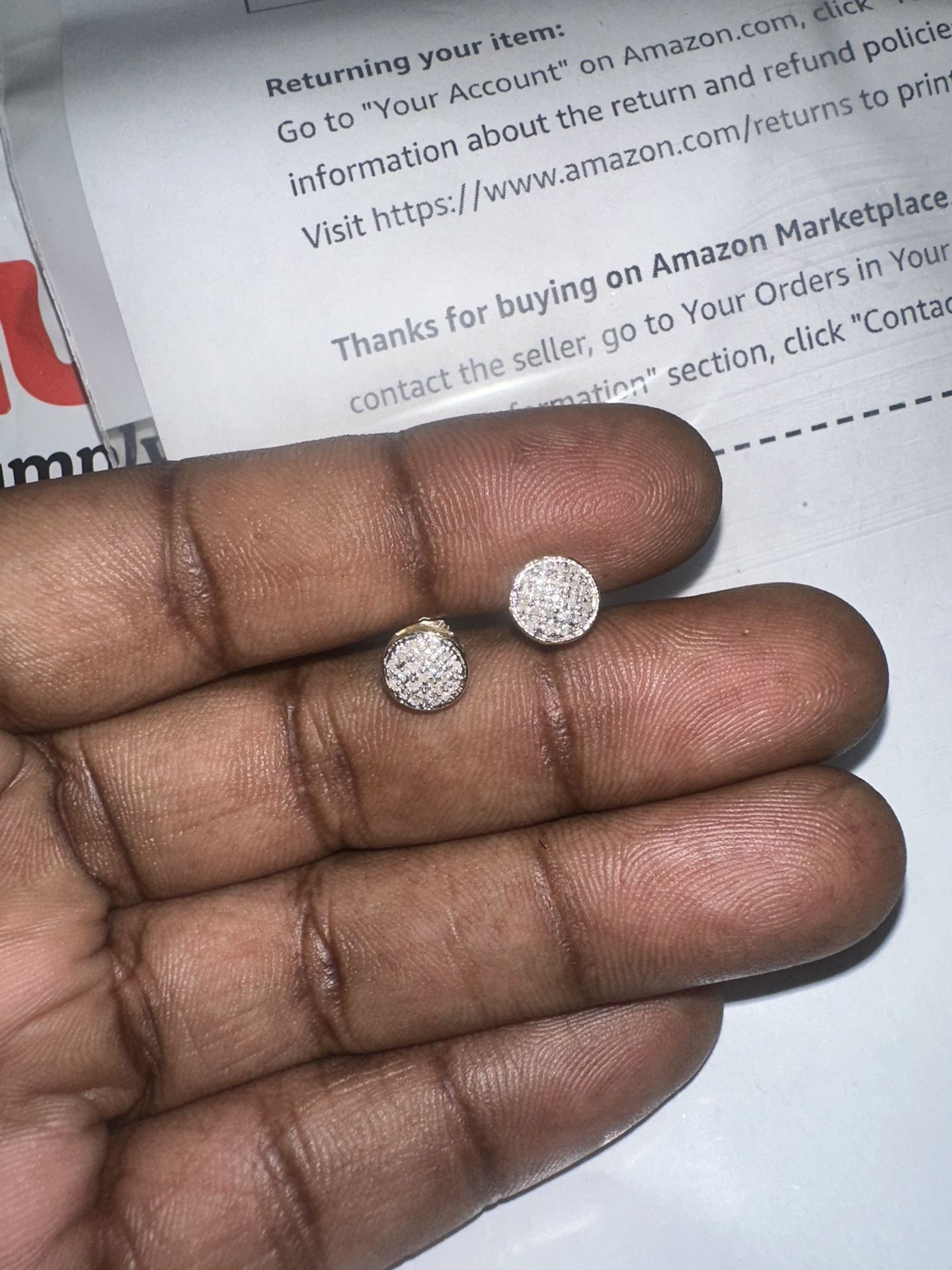 10k Circular Diamond Earrings