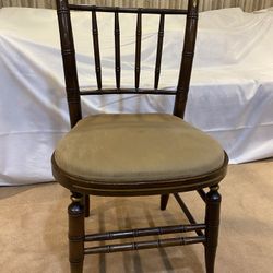 Vintage Bamboo-Style Wooden Side Chair
