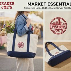 Trader Joe’s Large Canvas Tote Bag 