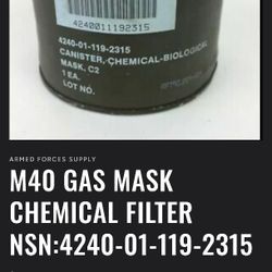 M40 Gas Mask Chemical Filter New