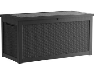 New in box-320 Gallon Outdoor Storage Box, Extra Large Waterproof Resin Deck Box with Lockable Lid Storage Bin for Patio Furniture Cushion, Garden Too