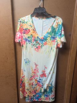 White Floral Women's Dress 