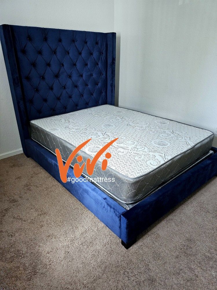 QUEEN MATTRESS WITH BOX SPRING 2PC. BED FRAME ISN'T AVAILABLE