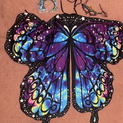 New butterfly wings cape costume Rennisance festival rave fairy outfit
