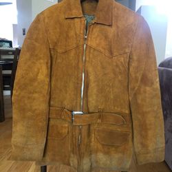Vintage men's leather jacket without brand and size indication, supposedly size M/L for height 5'7"-