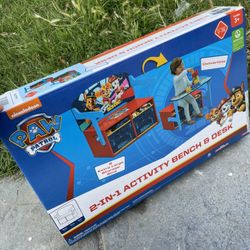 PAW Patrol 2-in-1 Activity Bench and Desk by Delta Children - Greenguard Gold Certified, Blue