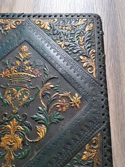 Vintage Tooled Leather Album Cover 11x18"