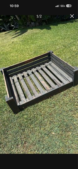 Large wood dog bed frame