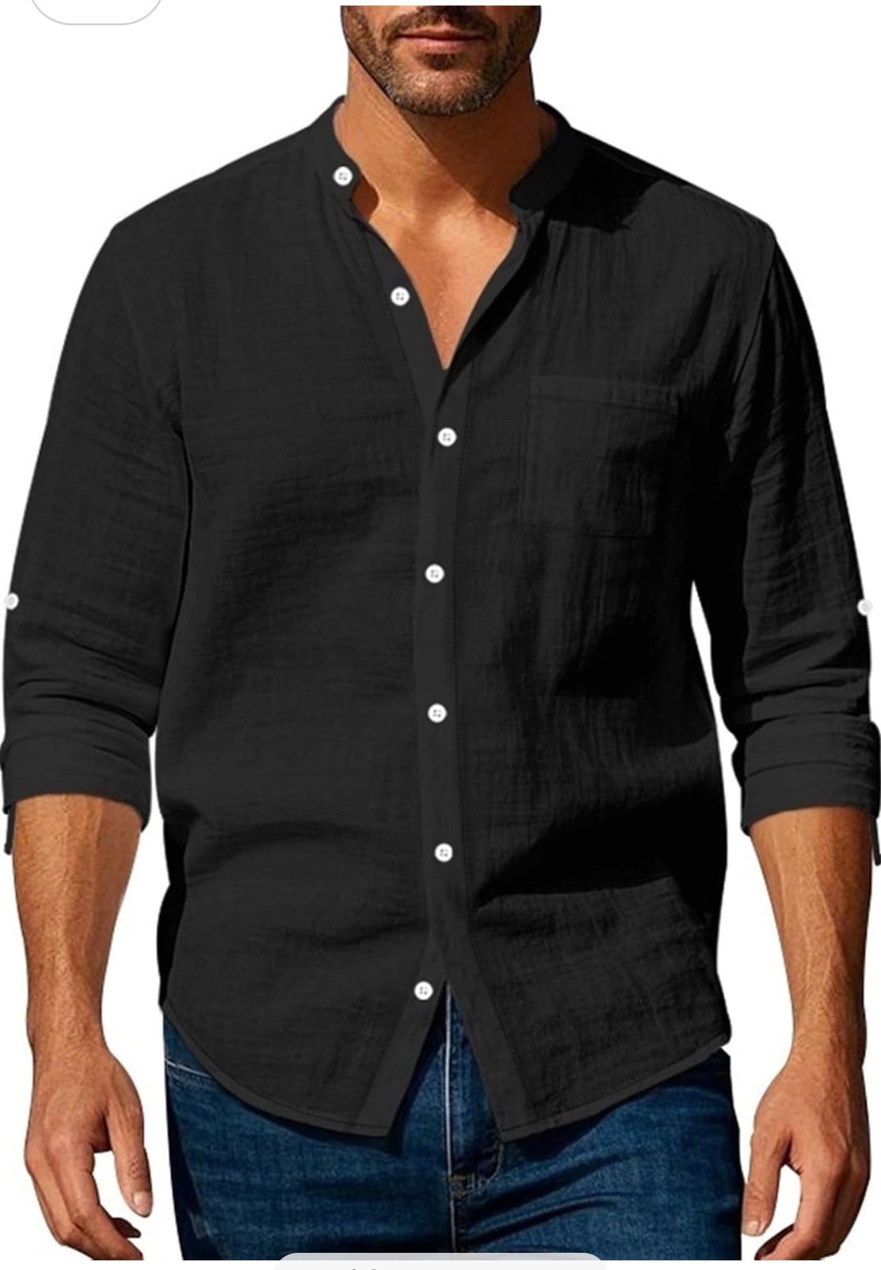 Xl size Men's Casual Button Down Shirt, Long Sleeved, Lightweight Jacket