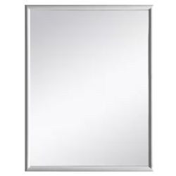 Melpark 24 in. W x 32 in. H Rectangular Framed Wall Mount Bathroom Vanity Mirror in Dove Gray=Pal-568