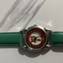  Gift Idea! RUDOLPH Red Nosed Reindeer Christmas Watch genuine Leather Strap ! Unisex