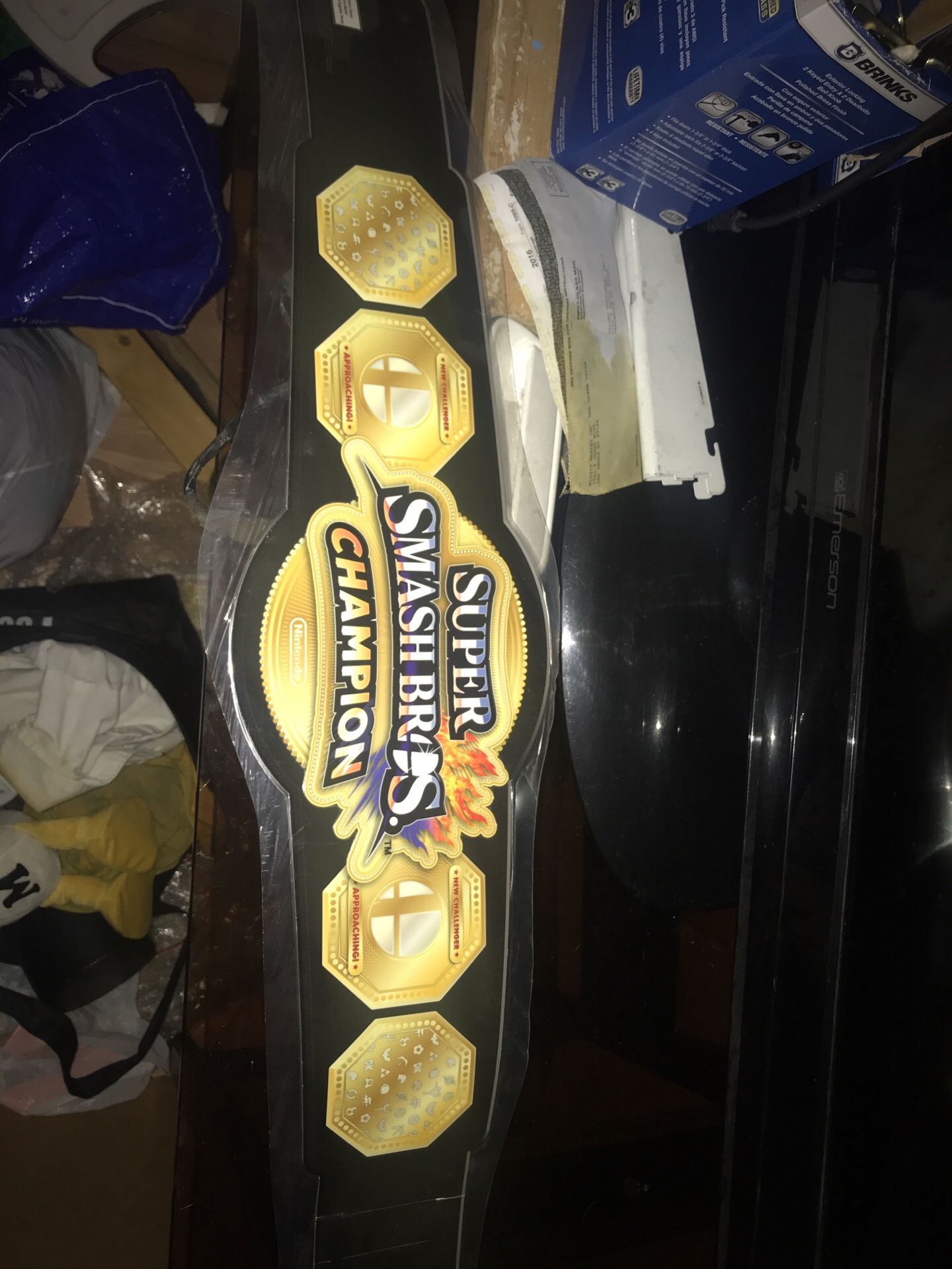 Super Smash Brothers Championship Belt laminated