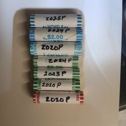 (7) BU BANK ROLLED "P"COIN LOT