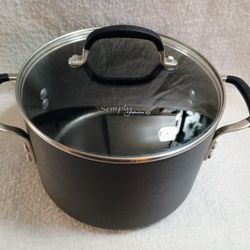 🍀 CALAPHON 6-qt Stockpot Non-Stick w/ Glass Lid USED Excellent Condition Stock Pot 