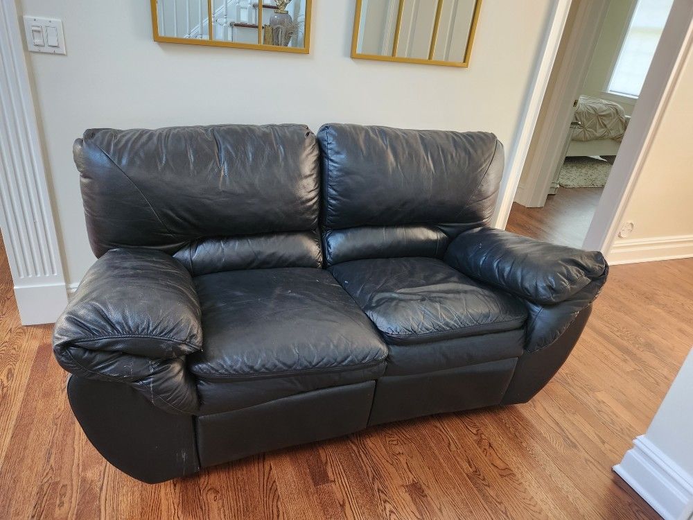 Free Black Leather Sofa