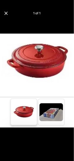 New Red Tramontina 4-Quart Covered Enameled Cast Iron Braiser