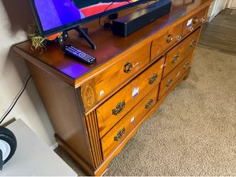 Heavy Solid Wood Vintage Dresser