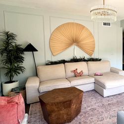 Tan IKEA Kivik Sofa with Chaise