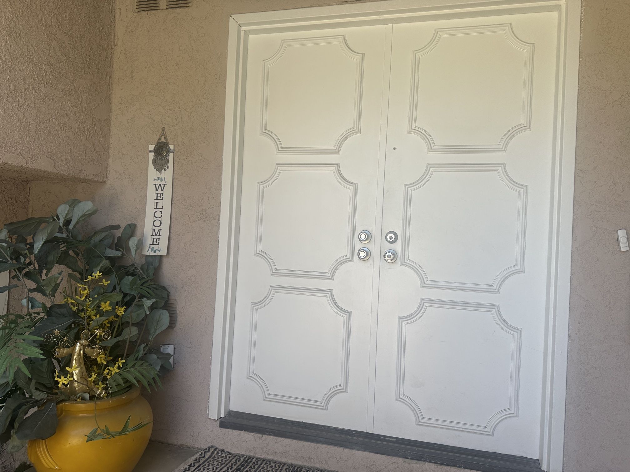 Elegant Double Entry Door Solid Wood, Classic Panel Design