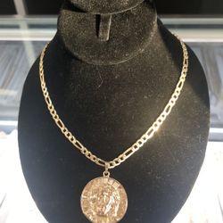 10k Solid Gold Necklace With Pendant 37 3 Grams 26 Long Layway Available 10% Down If You Interested Please Make Sure You Ask For Maribel Thank You 