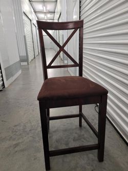 8 Dining Chairs Brown Wooden w/Suede Cushion