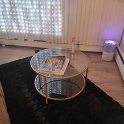 Good solid glass and gold end table