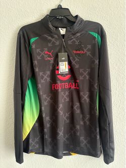 Puma AC Milan x Off-White 1/4 Zip Men's Small Black Training Top 783006-04