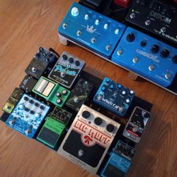 Electric Guitar Effect Pedals!! Pedal boards Guitars Synths And More!!