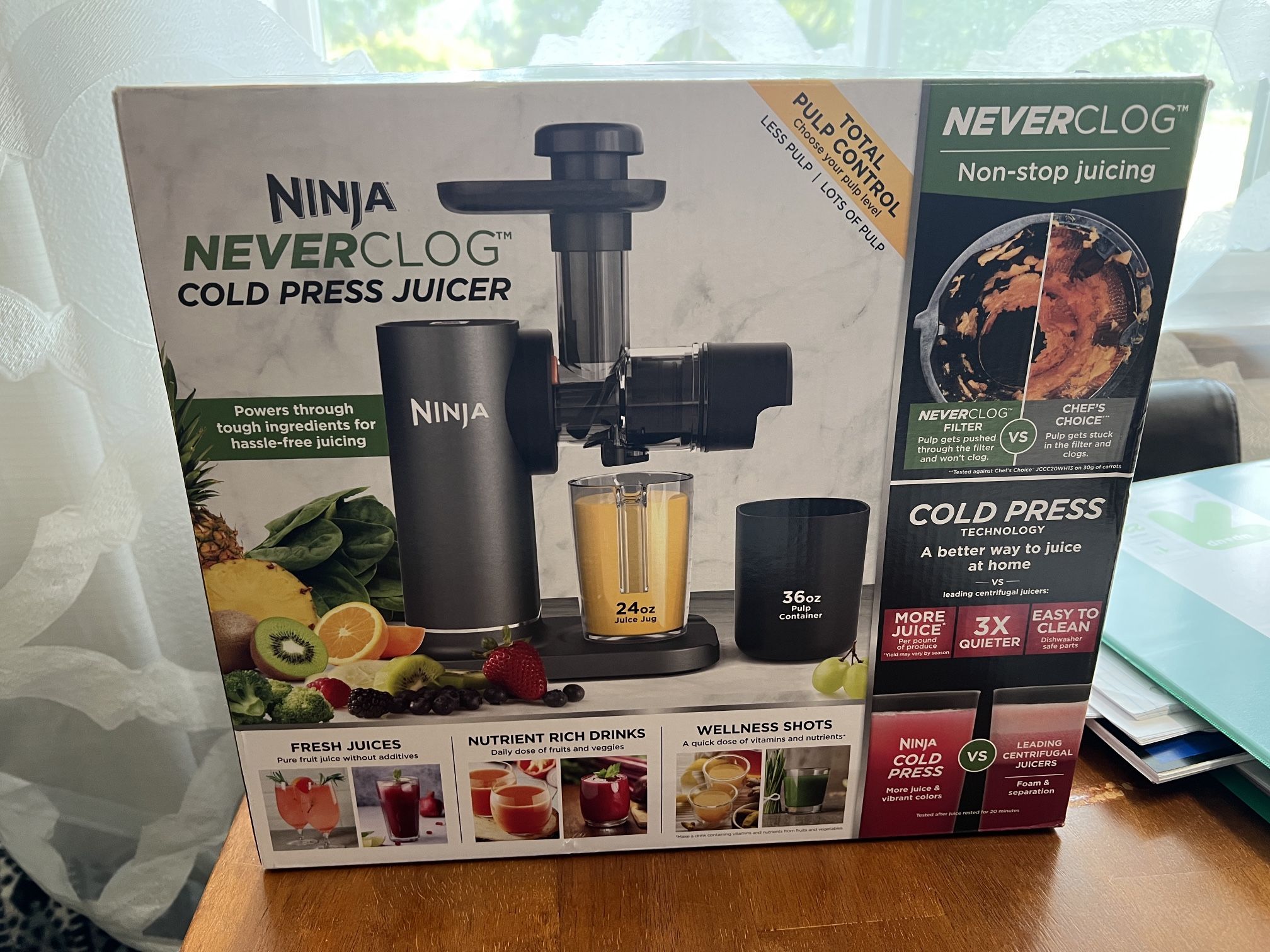 Ninja NeverClog Cold‑Press Juicer (New, Sealed) – $70